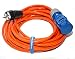 Produktbild Hilark Verlängerungskabel H07BQ-F 3g2,5 mm (3x2,5 mm) Industrieller CEE-Stecker 3-polig Adapter für Camping Car, Caravan, Boot, Baustelle (5 Meter, Orange)