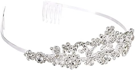 Sikypaota Wedding Tiara Bridal Tiara Princess Tiaras Crystal Tiara Crown with Rhinestones for Girls Proms Pageants Princess Parties Birthday Costume Party