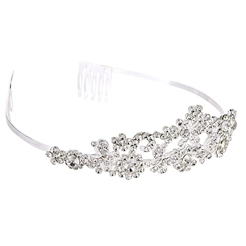 Sikypaota Wedding Tiara Bridal Tiara Princess Tiaras Crystal Tiara Crown with Rhinestones for Girls Proms Pageants Princess Parties Birthday Costume Party