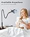 Gooseneck Universal Phone Holder for Bed, Desk, Headboard, Bed, Bedside, Table, Lazy Bracket Flexible Gooseneck Long Arm Stand 360 Adjustable , Overhead Cell Phone Clamp Mount, for All 3.5-7” Devices