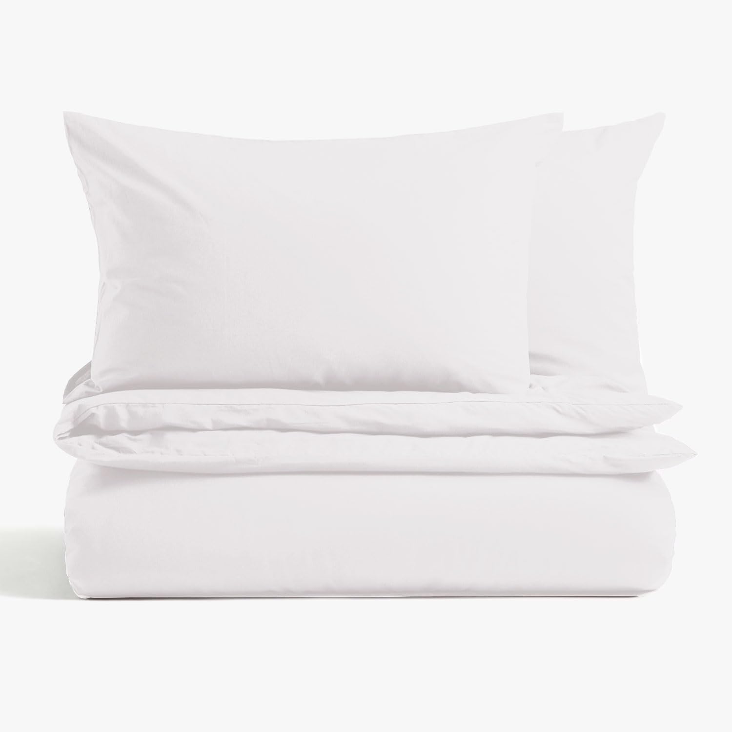 Magna Collection White Double Duvet Cover Set - Hotel Quality Double Bedding Set (200X200cm) With Matching Pillowcases - Soft Brushed Microfibre Polyester Double Duvet Cover (, Double)