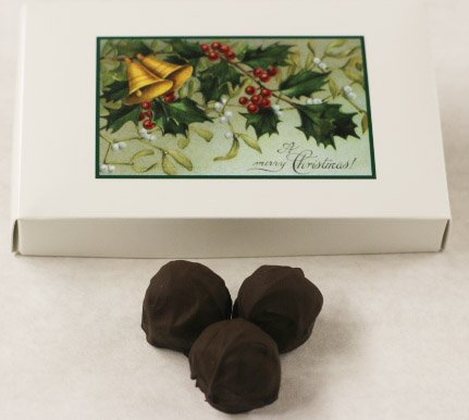 Scott's CakesDark Chocolate Covered Key Lime Fruit Truffles in a 1 Pound Mistletoe Box