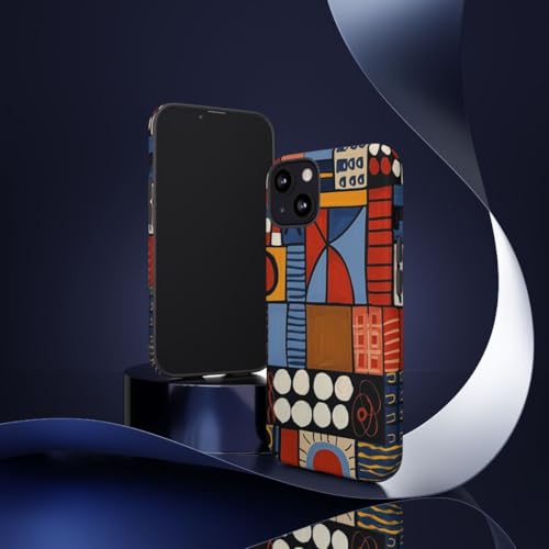 Coque géométrique iPhone 13 bleu pour votre style quotidien - 2