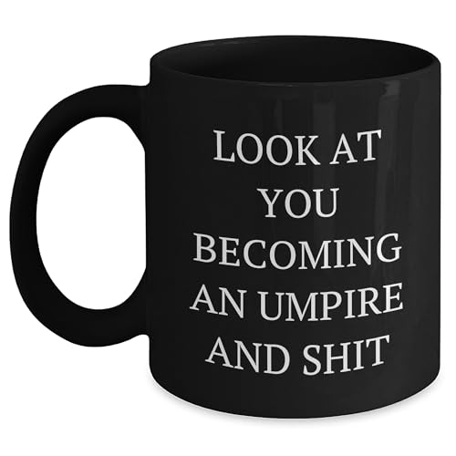 Umpire's Guide to Love Black Coffee Mug, Funny Quote, Valentine's Unique Gifts for Umpire Friends, Unique Umpire Gifts from Men to Women, Shit Umpire Mugs, Black Mugs