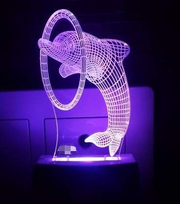 UNICEPT 3D NIGHTLAMP Illusion Lovely Fish Shape Night Lamp with 7 Color Changing Light for Gift,for Bedroom, livingroom