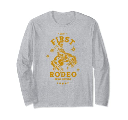 My First Rodeo Reno, Nevada Niedliches Cowgirl-Reisemotiv Langarmshirt