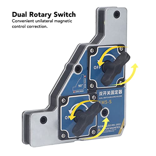 Welding Magnet, Wide Application 2Pcs 90 Degree Welder Fixture 28kg Maximum Pull Out Force 2 Switch for Pipe - Image 2