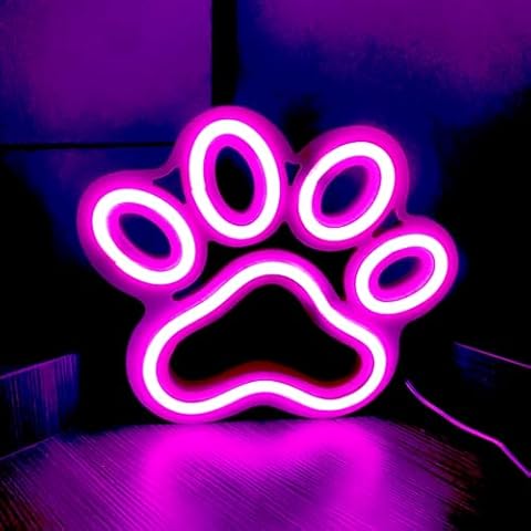 HFHungkeong Dog Paw Neon Light Sign Cover