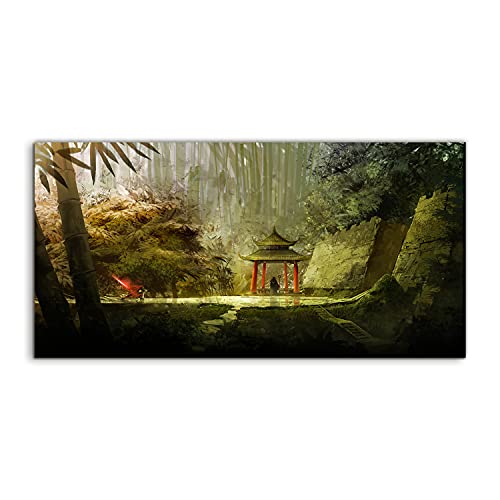 Art mural acrylique 100x50cm haut de gamme au motif bamboo bush tree