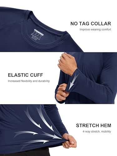 Image of MAGCOMSEN Men's Long Sleeve Shirts UPF 50+ UV Sun Protection Athletic Shirts for Hiking Running Workout Rash Guard