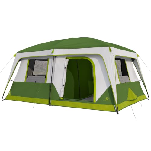 LET'S CAMP Carpa Camping Familiar para 10 Personas, 2 Habitaciones con Divisor, Verde miniatura 1