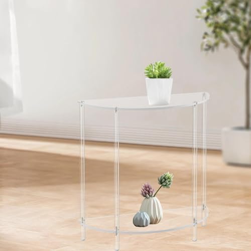 Table de chevet acrylique pour chambre étroite sans encombrer