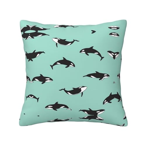 Housse de coussin décorative avec imprimé baleine de l'océan Pacifique - Pour toutes les saisons