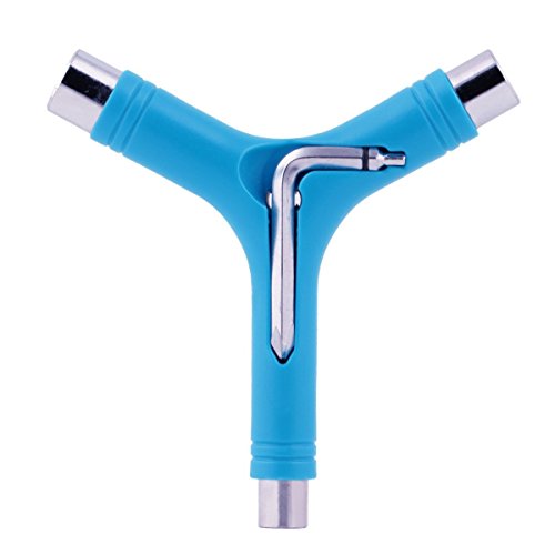 All in One Skate T/Y Tool Skateboard Tool, Multi-Function and Portable Skate Tool for Peny Borad and Longboard Screwdriver (Blue Y)