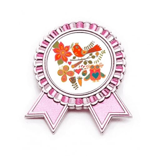 Broche animaux fruits Rose Winner M en métal au style vintage Art Déco