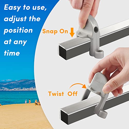 BALAVA Boat Fender Clips Adjustable Pontoon Boat Square Rail Fender Hanger/Cleat/Hanger for