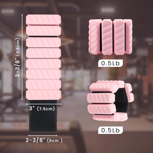 Image of Silicone Wrist & Ankle Weights | Wearable weights for yoga & toning. 0.5lb or 1lb per wrist. Sweat-resistant, adjustable fit with solid steel core.