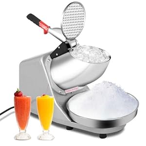 Electric Ice Crusher Slush Machine 380W Ice Shaver with Double Blades and Covers, for Making Snow Cones, Cocktail, Iced Coffees, Blending Slushie