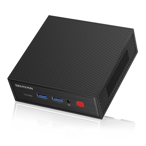 SOAYAN Mini PC, Alder Lake N100 Linux Mini Computers (up to 3.4GHz) 16GB DDR4 RAM 500GB SSD Ubuntu Small Desktop Computer 4K Dual Display/WiFi 6/USB3.2/BT5.2/Gigabit Ethernet for Home, Office,Business