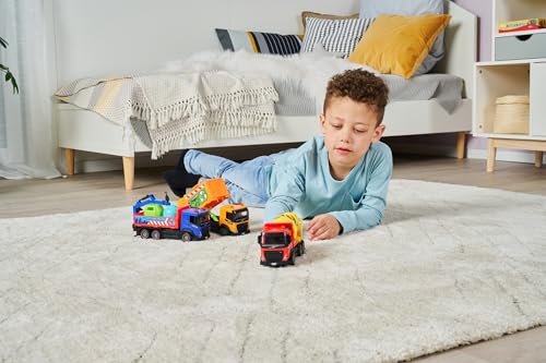 Dickie Toys - City Trucks - 1 von 3 verschiedenen LKW, Betonmischer, Recycling-Truck oder Müllabfuhr, mit Friktionsantrieb für Kinder ab 3 Jahren, 203744014, Mehrfarbig