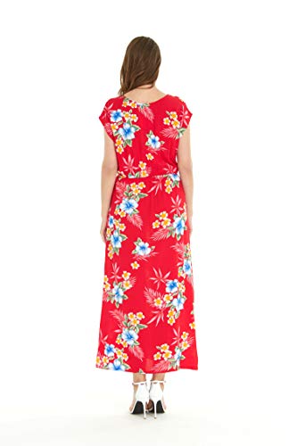 Image of Matchable Family Hawaiian Luau Men Women Girl Boy Clothes in Hibiscus Red