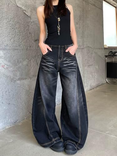 Baggy Jeans for Women Men Wide Leg Barrel Jeans High Waist Denim Pants for Woman Boyfriend Streetwear Clothes4