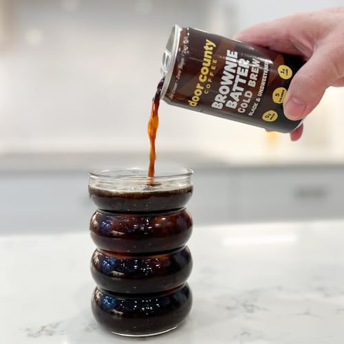 Door County Coffee Ready to Drink Canned Cold Brew Variety Pack - 8oz - 6 Pack - Cold Pressed Coffee, 5 Calories, Bold & Rich, Flavorful, 145mg Natural Caffeine
