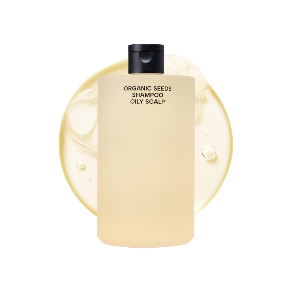 Organic Seeds Shampoo for Oily Scalp – Fermented Postbiotic Formula, Refreshing Cleanse, Balanced Oil Control & Scalp Conditioning, Dandruff Care (490ml)