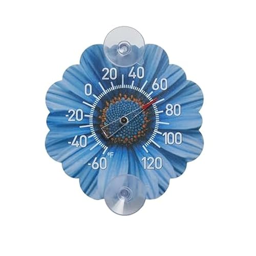 Image of Taylor Silicone Suction Cup Thermometer - Blue Daisy Design