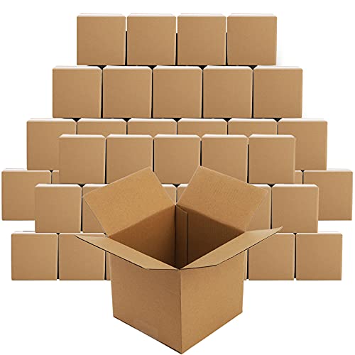 Peohud 30 Pack 5"x5"x5" Mailing Boxes Single Wall, Small Cardboard Shipping Boxes