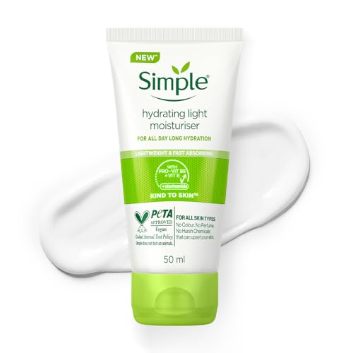 Image of Simple Hydrating Light Moisturiser, 50ml | 12hr Hydration | With Niacinamide, Pro-Vitamin B5, Glycerin & Borage Seed Oil | Lightweight, Non-Greasy Formula | For Soft, Smooth Skin
