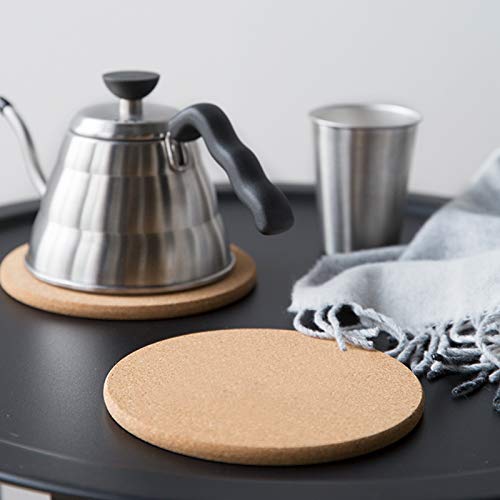 Crchom 6 Pack Cork Trivet Set 8" Diameter X 0.5" Thick Round Cork Hot Pads For Dishes, Pots, Pans And Plants #TOP5