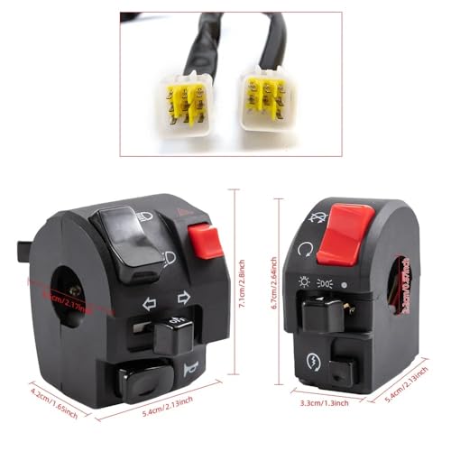 Interruptor de manillar derecho universal para moto con boton de bocina e intermitentes 3