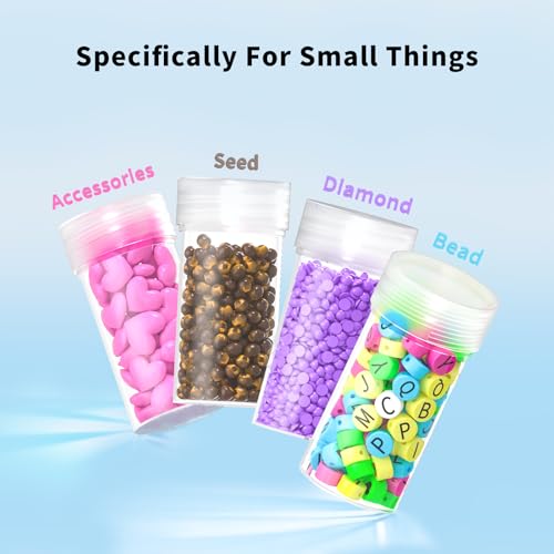 Image of VANSUNS Diamond Painting Storage Containers Kits, Thickened Waterproof Portable Bead Storage Boxes for Diamond Painting Accessories and Tools, 120 Round Bottles