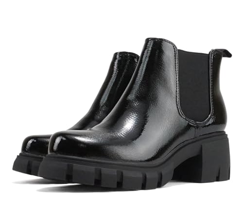 Image of Soda PIONEER ~ Women Lug Sole Mid Heel Chelsea Fashion Ankle Bootie w /Double Elastic Gore