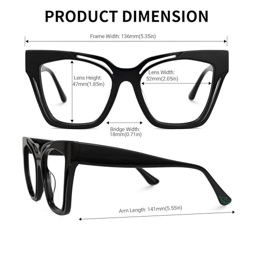 Image of Zeelool Vintage Cat Eye Blue Light Blocking Glasses for WomenDomena ZJGA814740-02 Black