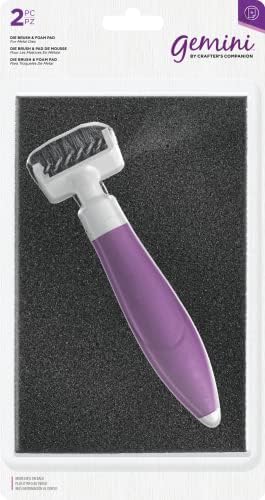 Gemini GEM-M-GLO Multi Media Die Cutting & Embossing Crafters Machine, White & Crafter's Companion CC-DIETOOL Gemini Easy Grip Crafting Die Brush Tool & Foam Pad, Paper, Multi, One Size