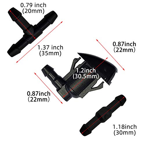 Naviurway Windshield Washer Squirter Nozzle Spray Jet Kit With Fluid Hose Connector Compatible For Jeep Grand Cherokee Chevrolet Malibu Pontiac G6 Saturn Aura Replace Parts Oem # 55079049Aa (7 In 1) #TOP1