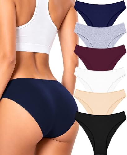 Image of Cotton Underwear for Women Cheeky Hipster Panties Sexy Cute Bikinis 6 Pack