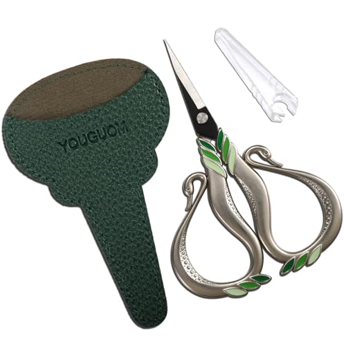 YOUGUOM Sewing Scissors Sharp Scissor with Cover for Embroidery Crafting Art Work Threading...