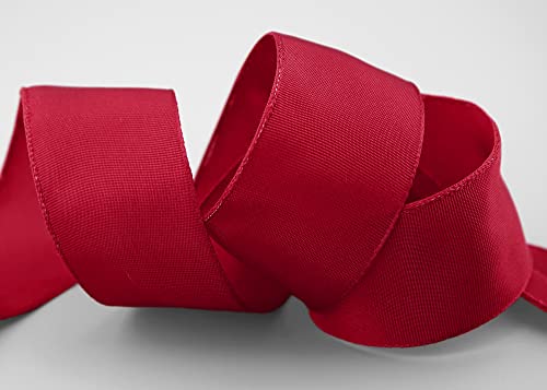 finemark 25 m x 40 mm Wired Edge Ribbon Leo Dark Red Bordeaux (191) Decorative Ribbon with Wired Edges Plain Gift Ribbon Fabric Ribbon Ribbon Wire Made of Renewable Raw Materials Biodegradable - Image 4