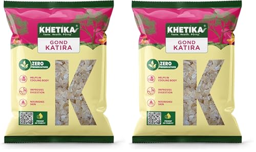 Image of Khetika Naturale Pure Gond Katira (Edible Gum) - 200gm | Tragacanth Gum | Super Food | Cooling Properties (Pack of 2)