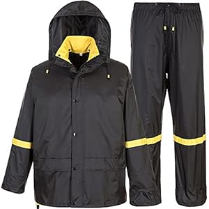 Classic Rain Suits for Men Breathable Rain Gear for Waterproof work, Hooded Coats Jacket and Pants