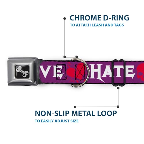 Collier de chien os réglable 18-81cm Buckle Down violet robuste large - 6
