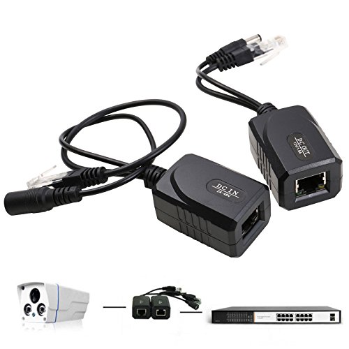 UHPPOTE Power Over Ethernet POE Splitter Transmitter + Receiver para cable de red RJ45 miniatura 2