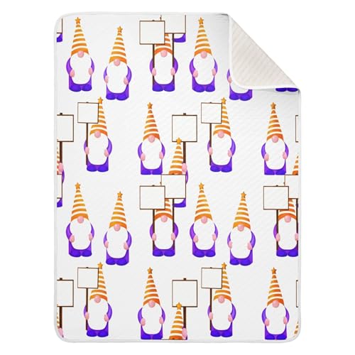 Burbuja Cartoon Gnomes Baby Blanket for Boys Girls, Nursery Soft Warm Swaddling Receiving Baby Blankets, 30x40 in Toddler Blanket