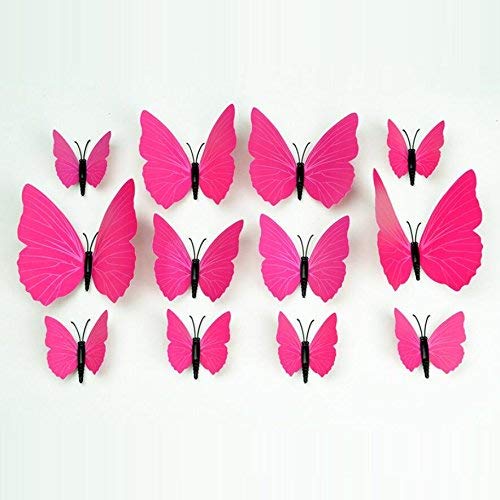 Papillon 3D autocollant pour frigo et fenêtre, décoration murale de chambre