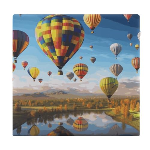 Coussin en mousse à mémoire de forme imprimé montgolfières pour s'évader