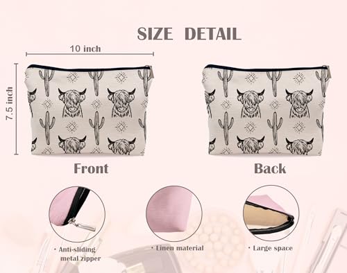Image of Western Makeup Bag Set of 2,Western Gifts For Women,Cow Makeup Bag,Cowgirl Stuff, Stuff For Women,Cowgirl Gifts
