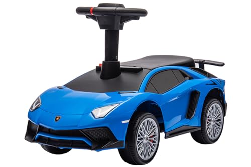 【公式モデル・ハイクオリティ】 アイジュトイズ 足けり乗用玩具 ランボルギーニ アヴェンタドールSV キッズカー サウンド機能 子供用 乗用玩具 (ブルー)